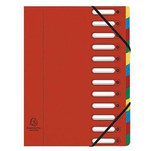 แฟ้มเอกสาร Exacompta Harmonika DIN A4 225 กรัม/ตร.ม. สีแดง แฟ้มหลากสี 12 ช่อง บล็อกสีสันสดใส - Product Image 1