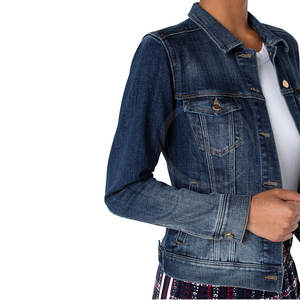 เสื้อแจ็คเก็ตยีนส์ผ้าฝ้ายย้อมสีน้ำหนักเบาสำหรับผู้หญิง ไซส์พลัส สวมใส่สบาย ระบายอากาศได้ดี กันลม เหมาะสำหรับฤดูหนาว - Product Image 4