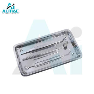 Bandeja de placa cuadrada de acero inoxidable reutilizable, herramienta de Instrumentos dentales manuales, bandeja quirúrgica Dental, suministros de instrumentos de laboratorio - Product Image 3