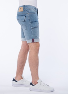 กางเกงยีนส์สกินนี่รัดรูปของผู้ชายกางเกงไฮสตรีทกางเกงขาสั้นผ้าฝ้ายแบบสั่งทำกางเกงขาสั้นเอวต่ำ - Product Image 2