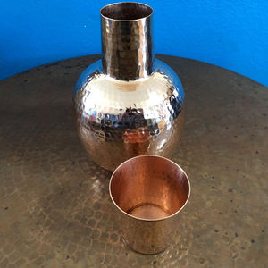 Botella de agua de cobre puro de 500ml de alta calidad Nuevo diseño del fabricante indio ''Ifkaa Exports PVT. Botella de cobre real LTD'' - Product Image 2