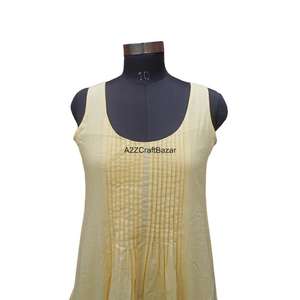 Vestido bohemio de algodón 100% hecho a mano para niñas sin mangas con cuello en U estilo ceñido al cuerpo ropa de fiesta informal al por mayor para primavera invierno - Product Image 2