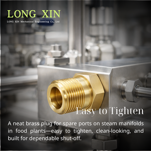 LONGXIN Raccord à visser en laiton BSPT R1/2-14 mâle, bouchon hexagonal 22 mm L52 mm pour conduite de vapeur JTSP-12PM - Product Image 5