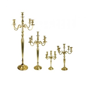 Candélabres en métal doré, porte-bougie à 5 bras, plusieurs tailles, Design personnalisé, disponible en gros, meilleure qualité, vente chaude - Product Image 1