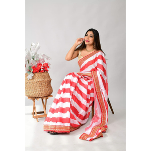 Georgette-ropa de boda india de seda suave, Saree de impresión Digital con trabajo manual y proveedor indio de trabajo Zardozi - Product Image 1