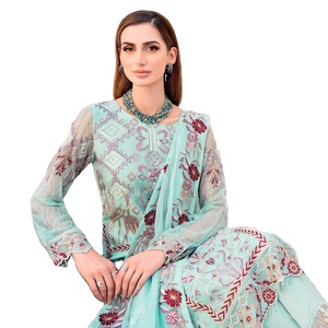 Ramsha Costumes en mousseline de soie de marque pakistanaise de luxe Robes de soirée formelles 3 pièces originales pour femmes Volume F-23 - Product Image 1