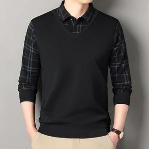 Pulls pour hommes Pull épais décontracté chaud et polaire pour hommes Pull en polaire intégré de couleur unie - Product Image 3