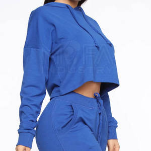 Sweat à capuche court tendance pour femme, 100 % coton respirant, anti-plis, avec logo personnalisé imprimé sur le devant, style streetwear - Product Image 4