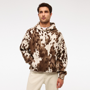 Sudaderas con capucha de manga larga con bolsillo y apliques vintage personalizados con estampado de abullonado para hombre - Product Image 4