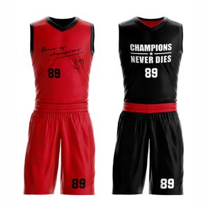 Ensemble de maillots de basket-ball réversibles à sublimation personnalisée, uniformes de basket-ball, maillots et shorts au design personnalisé - Product Image 1