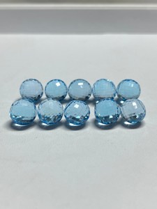 Topacio Azul Natural, Gema Facetada, Nueva, Limpia, Suelta, para Joyería de Moda, Efecto Ojo de Gato, Encerado/Enrasado - Product Image 3