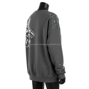 Sudadera Extra Grande para Mujer, Tejido de Felpa de 320 g/m², Múltiples Colores, Logotipo Personalizado Impreso, Detalles de Salpicaduras, Sudadera Transpirable para Mujer - Product Image 5