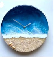 Jam Dinding Seni Resin Buatan Tangan Mewah Modern Tahan Air Ukuran Besar Warna Dapat Disesuaikan Mekanis Bertenaga Baterai Dekorasi Rumah Ruang Makan