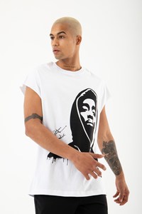 เสื้อยืดแขนกุดทรงโอเวอร์ไซส์ ผ้าคอตตอนออร์แกนิค 100% แบบถัก สกรีนลายตามสั่ง ปี 2023 สำหรับผู้ชาย สไตล์ลำลอง สตรีทแวร์ คุณภาพสูง - Product Image 3