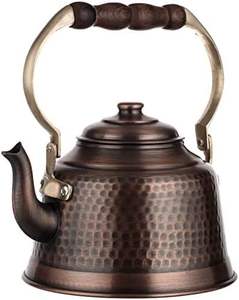 Hand Hammered Copper <b>Kettle</b> for <b>Tea</b> Time Gatherings Vintage Kitchen Charm or Collectible Brassware Presentation - Product Image 4