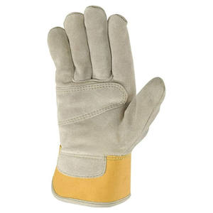 <b>Men</b> Leather Full Finger New Style Breathable Fabric Work Gloves Top Quality <b>Real</b> Leather Working Gloves - Product Image 2