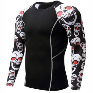 Ventes chaudes Rash Guard personnalisé avec logo BJJ MMA pour hommes, manches longues, compression, t-shirts de sport pour hommes, Rash Guard par sublimation, service OEM - Product Image 2