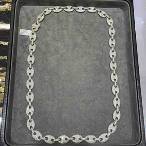 Venta caliente de alta calidad 18mm Moissanite Micro Pave Hip Hop Iced Out Miami Cuban Link Chain Iced Out Hip Hop - Product Image 5