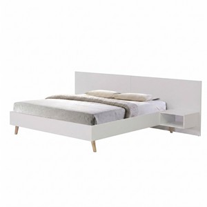 Cadre de lit plateforme moderne 2221 avec tête de lit allongée, 2 tables de chevet flottantes, pieds en bois, organisateur de meubles pour chambre principale - Product Image 2