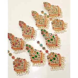 Vente flash Ensemble de bijoux pour femmes tendance Boucles d'oreilles plaquées or 18 carats Boucles d'oreilles multicolores anciennes Ensemble de boucles d'oreilles pour femmes pour mariage et fête - Product Image 4