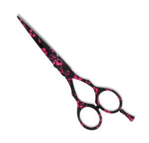 Bonne qualité fleur papier enduit coupe de cheveux ciseaux de barbier 5.5 réglable repose-doigt en acier inoxydable ciseaux de Salon - Product Image 1