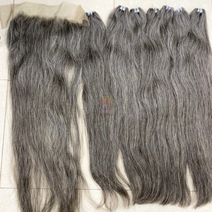 วิกผมแท้สีเทาเรียบเนียนเป็นธรรมชาติสำหรับฟอกสีผมสีเทา - Product Image 1