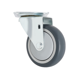 Carro de 4 pulgadas y 100mm, ruedas giratorias de goma termoplástica TPR, montaje de placa, capacidad de carga de 200-330-lbs, bolas de acero, doble bola - Product Image 1