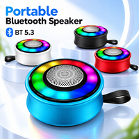 Speaker Bluetooth 5.3 Mini Portabel dengan Lampu RGB TWS Stereo Kartu TF Panggilan Bebas Genggam Tipe C Speaker Nirkabel Isi Ulang