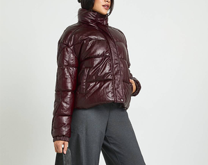 Chaqueta Acolchada Ligera Informal para Mujer 2026, Largo Regular, Cierre de Cremallera, Abrigo de Invierno Cálido, Marrón Brillante, Liso, Teñido, Tipo Burbuja - Product Image 2