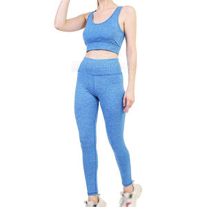 Top Premium Quality Custom Logo Mujeres Active Wear Yoga Leggings y Tops Fitness Yoga Set para la venta - Product Image 4
