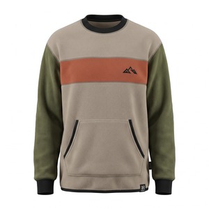 Sweat-shirt d'extérieur personnalisé en polaire, blocs de couleur, 320 GSM, col rond, poche intégrée, vente en gros OEM - Product Image 1