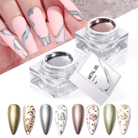 Ensemble de vernis à ongles en gel métallique, vente en gros, extension de marque privée, colle à ongles peinte en miroir, nail art