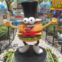 Décoration de restaurant en plein air personnalisée Statue en résine Hamburger de grande taille Sculpture en fibre de verre