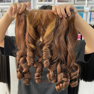 Paquets de cheveux humains bouclés rebondissants avec fermeture à lacet 4X4 26 pouces Premium Standard vietnamien cheveux bouclés bruts couleur chaude - Product Image 3