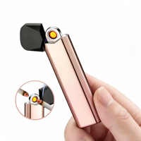 Briquet USB rechargeable Turbo à livraison rapide, avec logo personnalisé imprimé, étui à cigarettes à flamme rapide, accessoires pour fumeurs