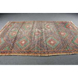 Tapis Kilim vintage, tapis turc 5,8x9,8 pieds, tapis persan en laine bleue - Product Image 3