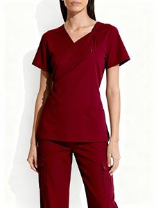 Top vente à manches courtes col en V hôpital gommages uniforme soins infirmiers médicaux gommages uniforme clinique gommage ensembles soins infirmiers uniformes ensembles - Product Image 4
