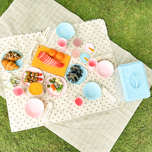 SB Tech Portable High Capacity 2-Compartment <b>Microwavable</b> Picnic Tableware Set with <b>Storage</b> Box Reusable Outdoor Dining Kit - Product Image 5