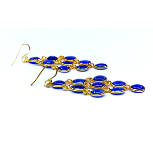 Pendientes colgantes de plata de ley 925 chapados en oro asequibles, elegantes y baratos para fiestas, pendientes de piedras preciosas de cianita - Product Image 4