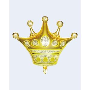 Globos Corona Dorados de 75cm, Decoración para Fiestas, Bolsa de 12 Piezas - Product Image 1