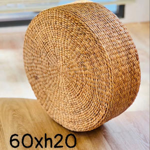 Cojín de Piso Trenzado de Jacinto de Agua, Taburete Otomano Redondo Hecho a Mano para Decoración del Hogar - Product Image 1