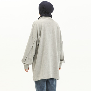 Sweat-shirt à capuche ample de haute qualité pour femmes musulmanes, grande taille, modeste, en coton 100%, séchage rapide, pour l'hiver - Product Image 2