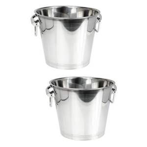 Seau à glace en acier inoxydable poli avec ensemble de cuillères assorties inclus pour une expérience de service de fête complète - Product Image 6