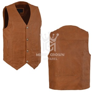 Chaleco de cuero de moto precio al por mayor de fábrica para los hombres producto más vendido Chaleco de cuero de moto transpirable sin mangas - Product Image 3