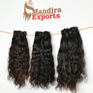100% Natural Raw Virgin paquetes negros de alta calidad 4*4 Cierre cutícula ondulada alineada extensiones de cabello de templo indio humano - Product Image 2