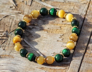 Piedra Natural Ojo de Tigre Unisex para Pulsera Diseño Clásico de Cuentas para Fiesta de Aniversario de Boda o Regalo - Product Image 1