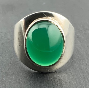 925 Sterling Silver Handmade Classic <b>Ring</b> Oval Cut Green Onyx Perfect Natural Gemstone <b>Crystal</b> Wedding Anniversary Gift for - Product Image 1