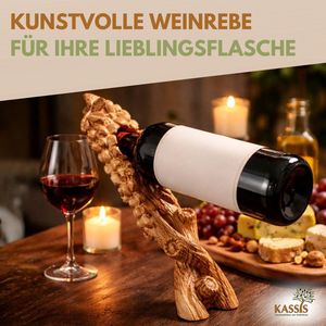 <b>Wine</b> bottle holder grapevine made of olive wood - Product Image 4