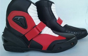 Bottes de moto en cuir véritable pour hommes Nouveau design Chaussures de moto respirantes Techniques imprimées Équipe personnalisée Vente en gros - Product Image 2