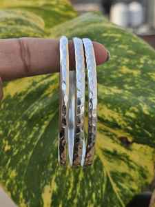 Top Quality Sterling <b>Silver</b> Plated 3 of Set Hammered Vintage Bahamian <b>Bangle</b> Stackable Bracelet <b>Women</b> Fashion Jewelry Wholesale - Product Image 3